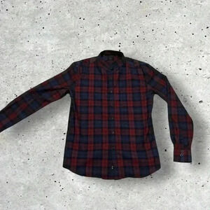 7 Diamonds plaid button down shirt small